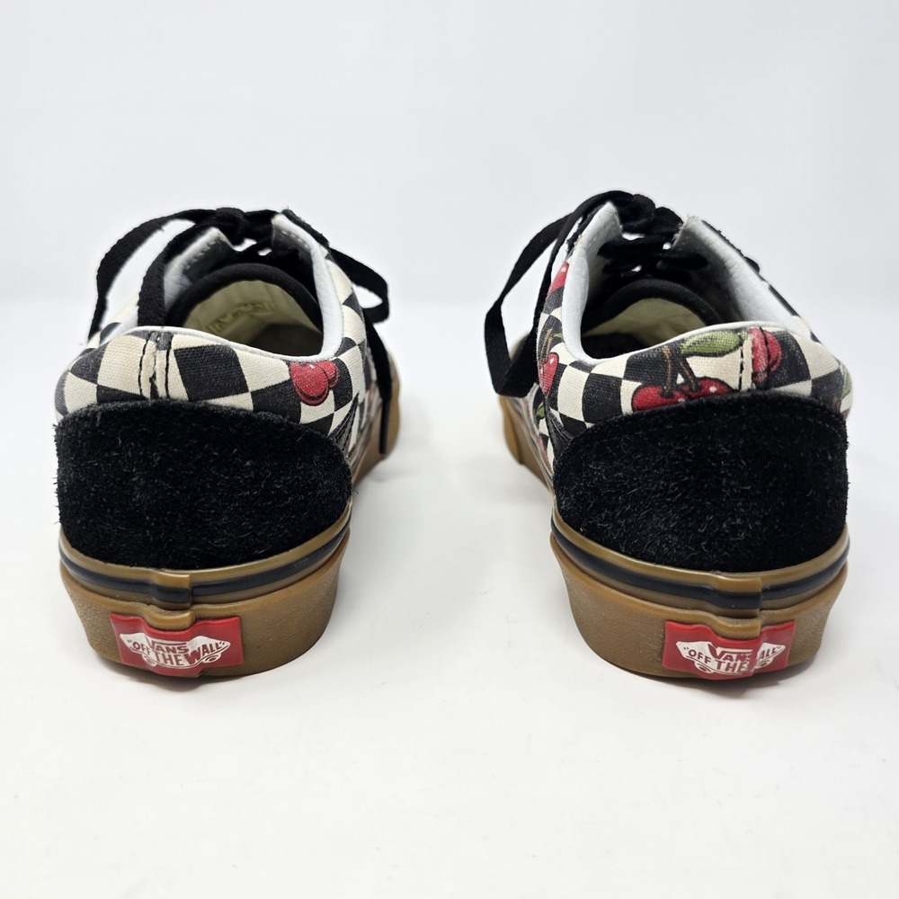 Vans Old Skool Platform Cherry Checkerboard Gum Sole Sneakers Womens 5.5 Black - Picture 12 of 16